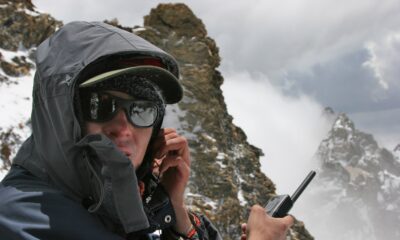 Satellite phone on mountain
