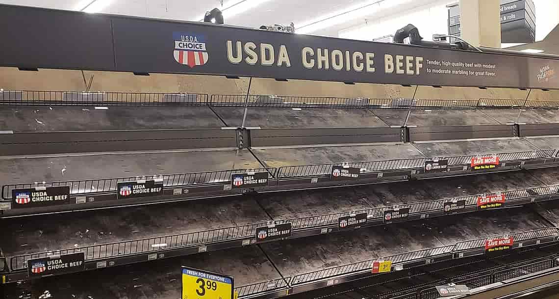 Empty Meat Shelves